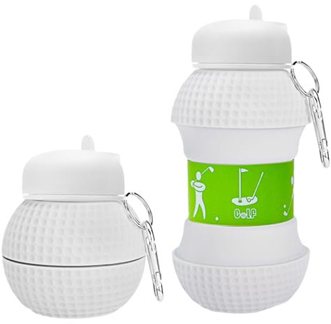 Xafrstyu Bouteille d'eau Pliable en Silicone, Bouteille d'eau en Sport, Bouteille d'eau Créative, Portable et Amusante pour La Course à Pied (Golf 2)