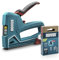 NOVUS TOOLS Handtacker J-50 Set mit 1800 Klammern │ Profi-Tacker für Holz mit Aluminium-Gehäuse, Schlagkrafteinstellung, Distanzanschlag │ Für Feindrahtklammern 6-14 mm und Nägel 16 mm