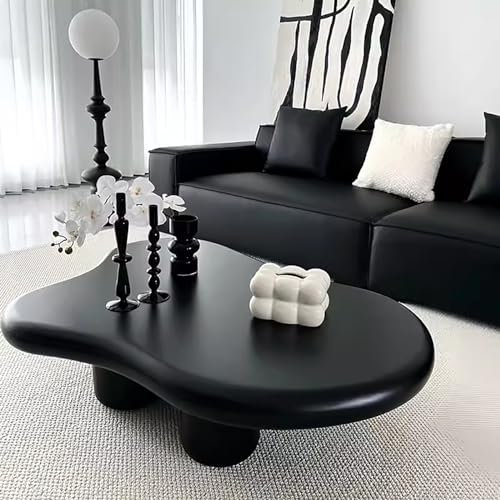 Modern Cloud Coffee Table, Mid-Century Minimalist Display Table, Easy Assembly, Strong Load-Bearing Capacity for Living Room, Bedroom (Black, 120*89*40cm)
