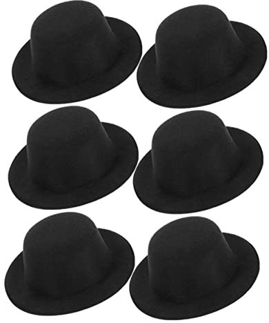 ORFOFE 6St Kleiner Hut Zauberer-Zylinder Schneemann, der Hut schmückt faschingskostüme fasnachtskostüme Dekorationszubehör für Puppenkleidung Puppendekor-Accessoire Gezogenes Tuch Black