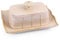beurrier à eau, Beurre Pot en Porcelaine, beurrier en céramique, beurrier eau avec couvercle, Plat à Beurre français, beurriers vintage, butter dish avec Couvercle en Relief pour Beurre Mou - vert