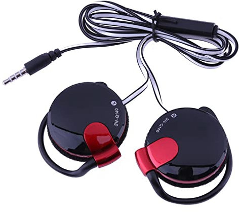 Auriculares Con Clip Con Cable Auriculares Portátiles Con Gancho Con Micrófono Y Controlador Auriculares 3,5 Mm Sobre La Oreja Línea De Fideos Con Auriculares Universales Para Teléfono Móvil Con Micró