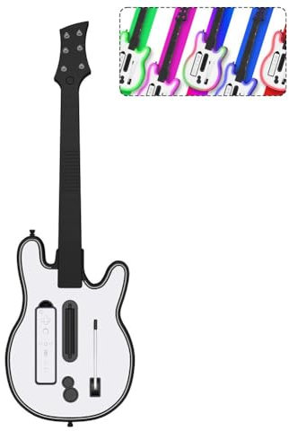 Wii Game-Gitarren-Controller mit RGB-Lichtern für alle WiiRemote-Gitarrenspiele, Rock Legends Band Hero Guitar Rock 2