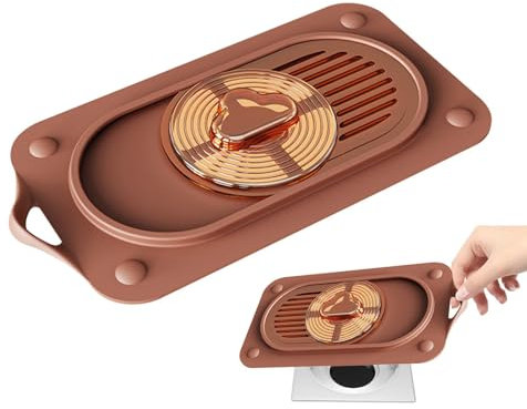 Couvercle de drain de douche, drain de sol anti-odeur | Tapis de bouchon d'égout en silicone pour cuisine,Désodorisation des égouts de scellement de cuisine, 20,3x10,7 cm/7,99x4,21 pouces, pour éviter
