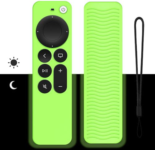 Telecommande Silicone Boîtier de Télécommande pour Apple TV 4K Siri Remote 3e Génération (2022) et 2e Génération (2021),Protege Antidérapante Coque Étui