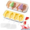 DBALL Moule A Glace 2 Pieces Moule Glace Sans Bisphenol A Moule Glace Silicone Batonnet Avec Stick Et Couvercle Pour Popsicles Glaces Sorbets 23.5 x 9.6 x 3CM
