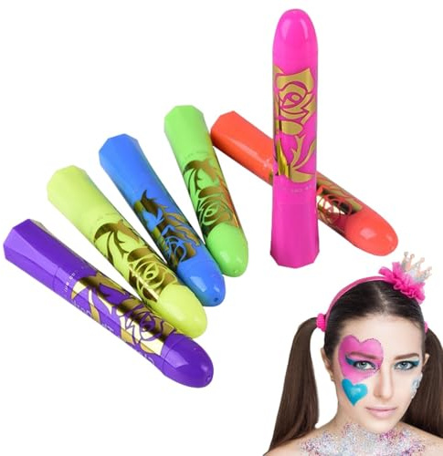 Peinture Fluorescente Pour Visage,Maquillage Visage Néon | Lavable Sécurisé Fêtes Anniversaire Maquillage Déguisement Halloween Extérieur