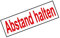 5 x Aufkleber Set Schild Abstand halten