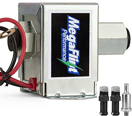 MegaFlint 12V Universal Electric Fuel Pump Metal Solid Petrol & Diesel (4-7 PSI)