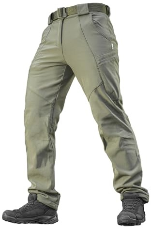 M-Tac Taktische Winter-Arbeitshose für Herren – Thermo-Softshell-Fleece-gefütterte Cargohose für kaltes Wetter und den Außenbereich