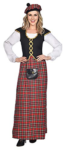 amscan- Scottish Lady Size 14-16 Déguisements, Femme, 9911190, Multicolore, 42-44