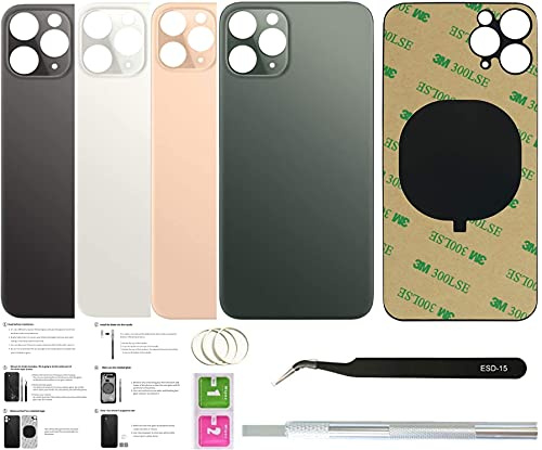 11 Pro Max Back Glas für iPhone 11pro Max Back Cover Glas (6,5 Zoll) mit vorinstalliertem Klebeband und werkzeugen (Silber)