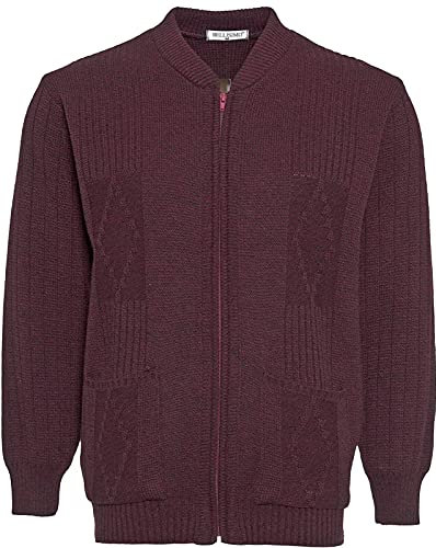 Men's Zip up Bellisimo Casual Plain Cardigan (Burgundy, L)