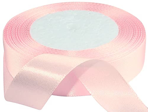 AERZETIX - C50349 - Satinband dekorativ glänzend fein - 20mm x 22 meter - hellrosa - kreative projekte nähkunst geschenkverpackung zur geburtstagsfeier