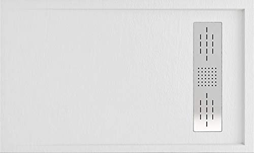 PLATO DE DUCHA RESINA TEXTURA PIZARRA ENMARCADO CARGA MINERAL Y GEL COATS (PERGAMON, 180 X 80)