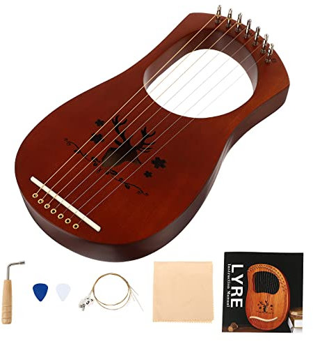 Milisten 1satz Saitige Lyra Harfe Aus Retro Design Saiten Tragbares Saiteninstrument Für Erwachsene Musikalisches Spielzeug Kreativität Und Entspannung
