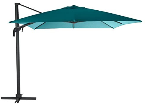 Hespéride Parasol déporté hexagonal inclinable Éléa Bleu canard & Graphite