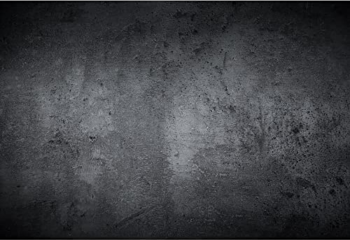 Aoihrraan 3x2,5m Schwarz Abstrakt Hintergrund Beton Wand Vintage Zement Solide Farbe Fuzzy Fotografie Hintergrund Baby Dusche Geburtstag Party Dekoration Kind Erwachsene Kunst Portrait Foto Prop