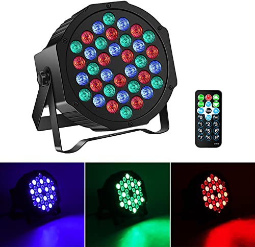 LED Par Bühnenlicht, 36 LED RGB Par Strahler DMX512 mit Fernbedienung Partylicht, Auto/Sound/Master-slave Discolicht für Halloween Stage DJ Party Show Hochzeit Konzert (1 Stücke)