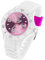 Taffstyle Damen Herren Sportuhr Armbanduhr Silikon Sport Ziffernblatt mit Datum Analog Quarz Farbige Bunte Uhr Weiß Pink