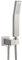 Heyalan SUS304 Edelstahl Handbrause Wand Hochdruck Luxus Duschset High Flow Rechteck Handbrause Spray mit Wandanschluss Halterung und Schlauch, Gebogener Stil Gebürstetes Nickel