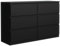 meble masztalerz Kommode Schwarz Matt mit 6 Schubladen 140 cm, Sideboard Wohnzimmer, Kommode Schlafzimmer H: 78,5cm, B: 138,6 cm, T: 39 cm Kommode mit Schubladen, Schubladenschrank
