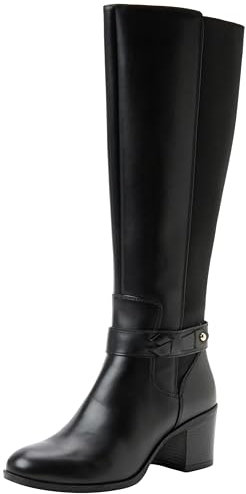 Geox D New Asheel, Stivali Alti al Ginocchio Donna, Nero, 41 EU
