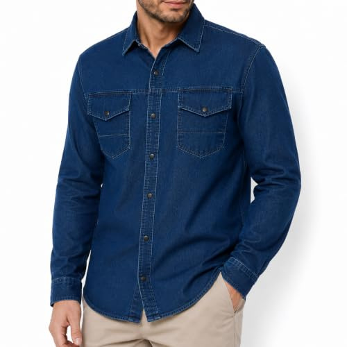 Redbridge - Camicia in denim di alta qualità, in cotone, casual