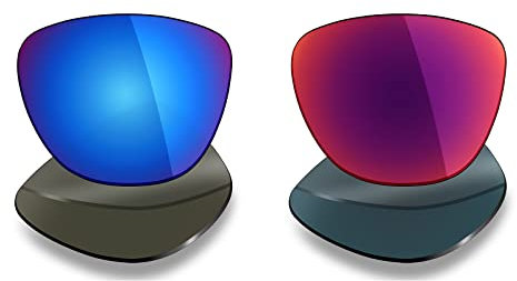 Mryok Lot de 2 paires de verres polarisés de rechange pour lunettes de soleil Oakley Frogskins, Bleu glacier et soleil de minuit, Taille unique