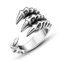 Drachenklaue Ring, Edelstahl Dragon Claws Ring Einstellbar Offen Drachen Ring Herren Silber Cool Drachenring Vintage Dragon Ring für Männer (B)