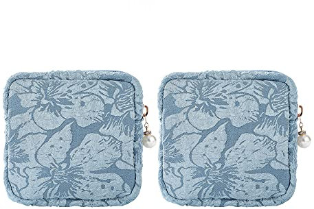 2 Stück Damenbinden-Aufbewahrungstasche, tragbare Hygienebeutel, Perioden-Damenbindenbeutel für Teenager-Mädchen Frauen, Tamponhalter-Etui, Geldbörse, Handtasche kleine Beutel für Kleinigkeiten