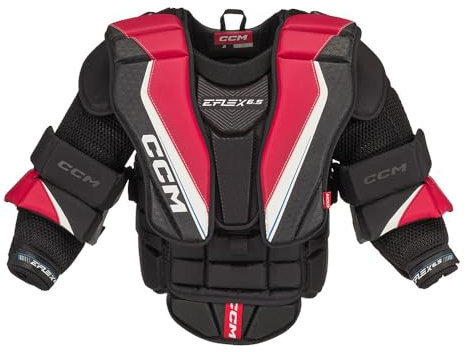 CCM EFLEX 6.5 Goalie Brustpanzer Junior, schwarz/rot/weiß (Gröse: S/M)