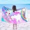 SearchI Personalisiertes Strandtuch mit Namen 76x152cm Schnell Trocknendes Badetuch Mikrofaser Strandtuch Personalisierte Geschenke für Fitness,Reisen,Strand,Sauna,Outdoor-Sport(Einhorn)