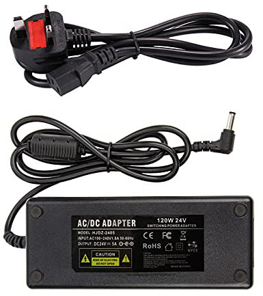 COLM 24V 5A Power Supply Adapter 120W Converter 100-240V AC to DC 24 Volt 5Amp 5 Amp Power Adapter Transformerfor LED Strip Light LED Driver CCTV Security System