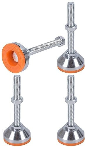 Tycoonest 4 PCS M12xThread 100xBase 50 Leveling Feet Adjustable Carbon Steel Machine Feet Heavy Duty Furniture Leveler for Furniture,Table, Cabinets, Workbench