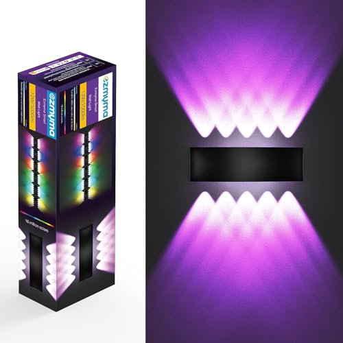ezmyma WiFi Smart Wandlampe,12W 1000Lm 16 Mio.RGB Farben Wandleuchte Perfekt für Innen-und Außenbereiche,kompatibel mit Amazon Alexa, Google Assistant