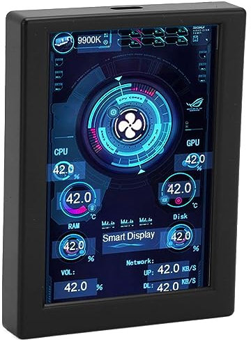 Bewinner 3,5 Zoll IPS USB Bildschirm, Stufenlose Dimmung, PC Temperaturanzeige, PC CPU RAM Datenmonitor, PC Sensorpanel Anzeige (Schwarz)