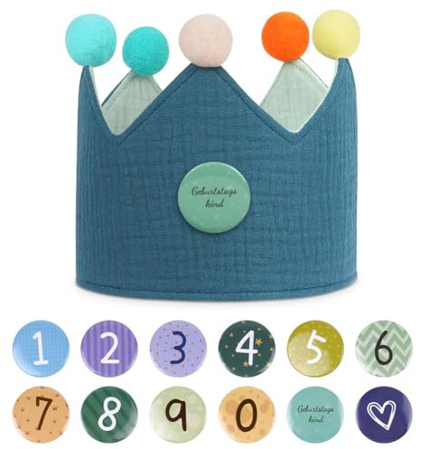 URAQT Kids' Reusable Birthday Crown, Dark Green, Adjustable, Soft & Comfortable, Unisex, All Ages, Crown Form, HAT