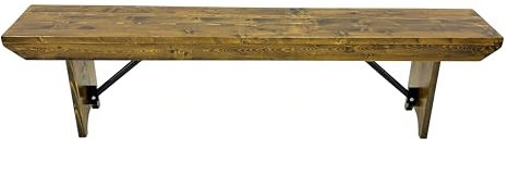 6ft long rustic wooden benches, rustic bench, Folding Wooden Bench