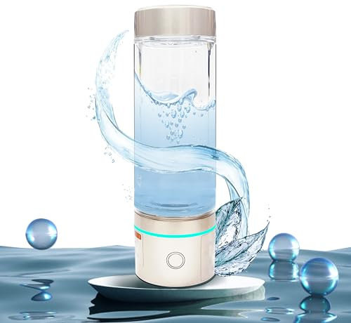 TMGJShd Tasse riche en hydrogène portable, bouteille d'eau riche en hydrogène avec technologie PEM et SPE, jusqu'à 3000-4500PPB, générateur d'eau riche en hydrogène portable avec recharge USB.