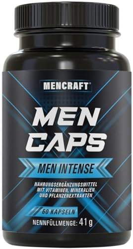 MENCRAFT MEN INTENSE - Männer Kapseln extrastark - DAUERHAFT Rezeptur hochdosiert - mit L-Arginin, Maca, Vitaminen, Ginseng, Ginkgo, 60 Kapseln