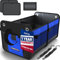 FORTEM Organizer Bagagliaio Auto, Organizer Auto e SUV Multi Scomparto Pieghevole, Organizer Auto Bagagliaio, Fondo Antiscivolo, Cinghie Regolabili, Coperchio Pieghevole (Standard, Blu)