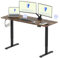 FLEXISPOT Bureau Assis Debout Électrique 160x60cm, Bureau Réglable Électrique en Hauteur avec Plateau Marron, Table d'ordinateur avec Crochet, Fonction Mémoire