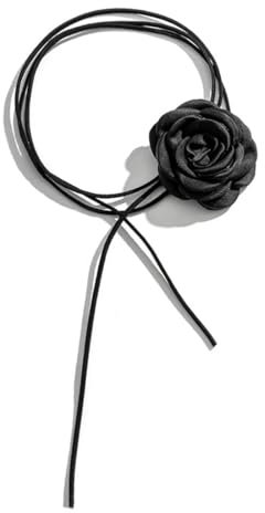 VBSJAH Collana Girocollo Fiori, Handmade Rose Flower Collana Floral flanella Choker Collana Regolabile Wedding Bride Party Compleanno per le Donne Ragazze(rosso)