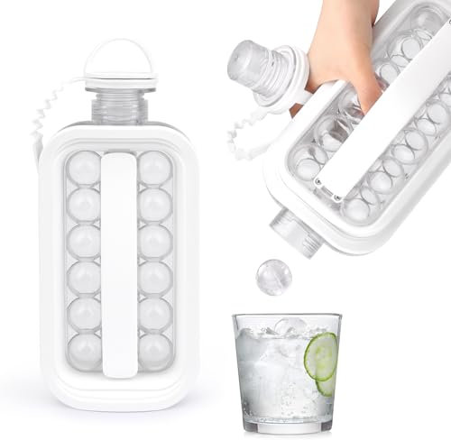 Eiswürfelform, Eiswürfelbehälter mit 18 Eiswürfeln, Eiswürfelform Kugel für Cocktails Whisky Wein Obst Fruchtpürees Eiscreme Eistee