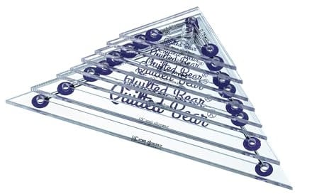 The Quilted Bear 8 rutschfesten transparenten Acryl-Schablonen (rechtwinkliges Dreieck) – zum Nähen, Quilten, Patchwork, Basteln, Nählineal – 4 Formen erhältlich, präzise und langlebig. Nahtzugabe