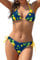 SHEKINI Bikini Set Damen Ties-up Neckholder klassischer Triangel Bikinioberteil Bedruckter Bikini Damen Sexy Triangel Verstellbare Bikinihose(M,Zitrone Drucken)