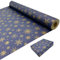Papier cadeau de Noël pour emballage cadeau : rouleau de papier kraft bleu avec flocon de neige doré 43 cm x 15 m.