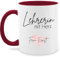 Tasse Tassen 325ml - Lehrerin mit Herz mit Name | Dankeschön Geschenk Lehrerin Abschied Geschenke Lehrerinnen Abschiedsgeschenk Schule - 325 ml - Bordeauxrot - für zum abschluss gift teacher