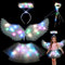 YOUYIKE Déguisement Carnaval Fille, Lot de 4 Serre Tete Ange Blanc Avec Ailes, Illuminé Fille Princesse Jupe, Fée Baguette, Pour Fête D'anniversaire, Halloween, DéGuisement Carnaval Fille Ange